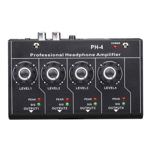 Headphone Amplifier PH4 3.5mm Stereo Input 4 Channels For Sound Mixer