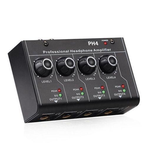 Headphone Amplifier PH4 3.5mm Stereo Input 4 Channels For Sound Mixer
