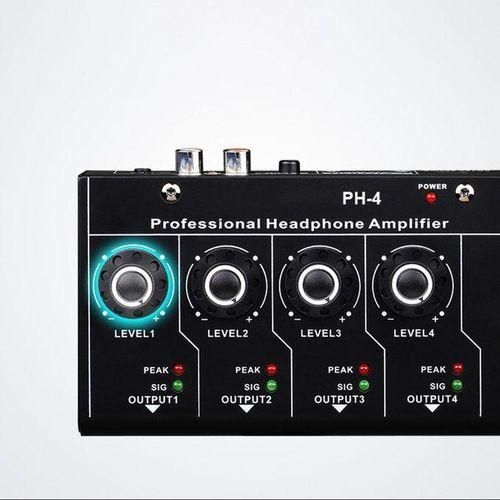 Headphone Amplifier PH4 3.5mm Stereo Input 4 Channels For Sound Mixer