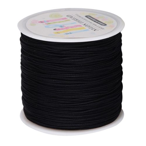 90m/roll Macrame Cord Nylon Cord Briaded String Black