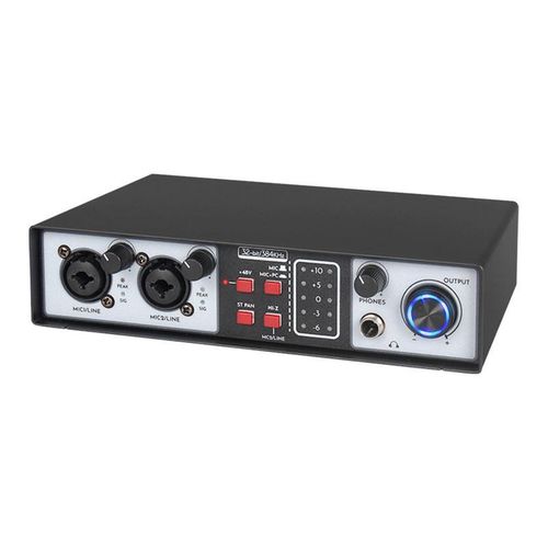 2 in 2 Out Audio Mixer Microphone Preamplifier Metal Multifunctional Digital Mixer for Stage Family KTV Meeting Game Voice Chat