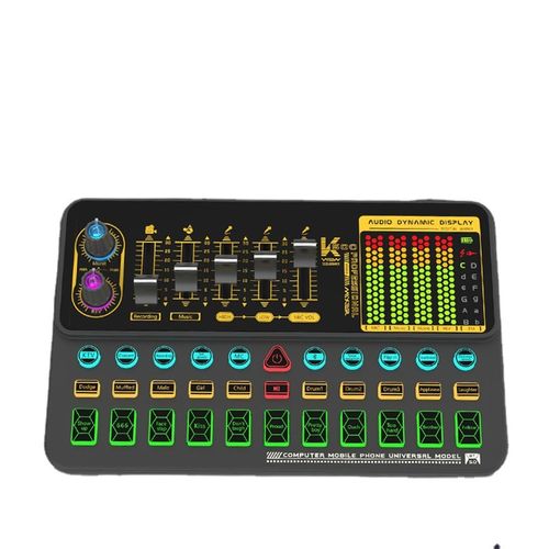 Professional Audio Mixer 8-Channel Sound Mixing Console Support 5.0 Bluetooth USB Power Interface for Karaoke Party Recording