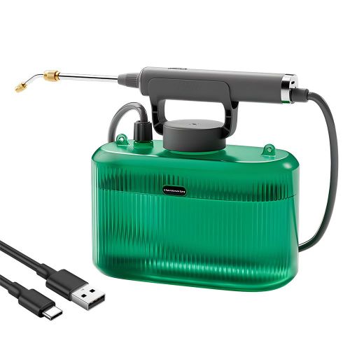 Battery Powered Garden Sprayer 1.32 Gallon / 5L Electric Sprayer with USB Rechargeable Handle Portable Garden Sprayer with Telescopic Wand / 2 Mist Spray Lance / Adjustable Shoulder Strap NO5114