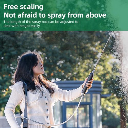 Battery Powered Garden Sprayer 1.32 Gallon / 5L Electric Sprayer with USB Rechargeable Handle Portable Garden Sprayer with Telescopic Wand / 2 Mist Spray Lance / Adjustable Shoulder Strap NO5114