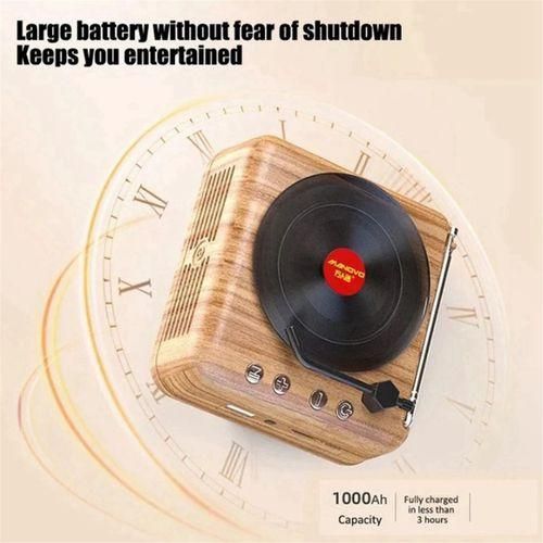 MANOVO Vinyl Record Player Speaker USB Bluetooth V5.0 Ster