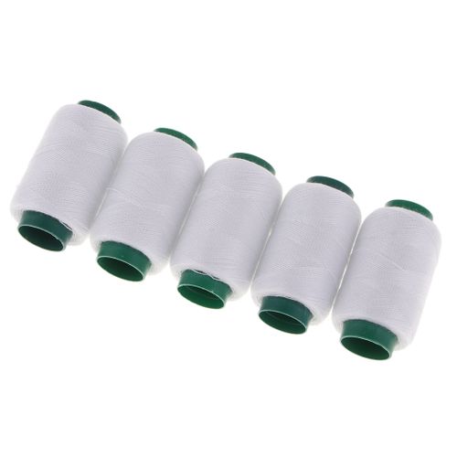 5 cones overlock thread (200m each), sewing thread set, White
