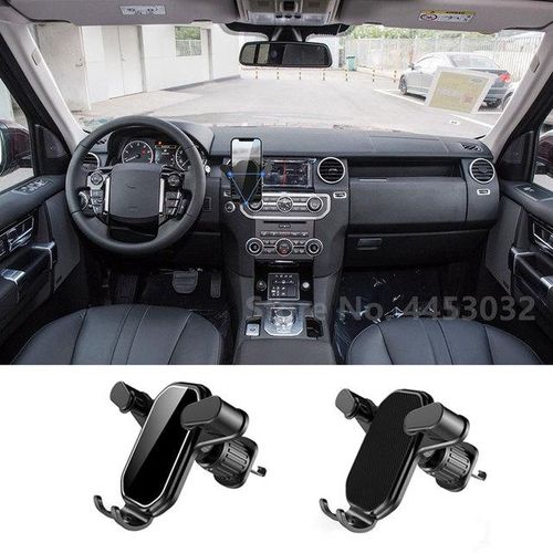 Gravity Car Cell Phone Holder For Land Rover Discovery 2 3 4 LR3 LR4 Sport GPS Stand Air Vent Clip Mount Accessories-Mirror Black_Orange