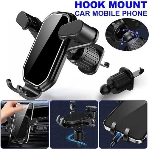 Gravity Car Cell Phone Holder For Land Rover Discovery 2 3 4 LR3 LR4 Sport GPS Stand Air Vent Clip Mount Accessories-Mirror Black_Orange