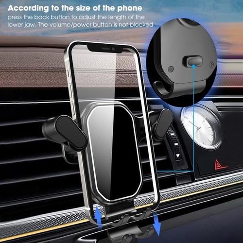 Gravity Car Cell Phone Holder For Land Rover Discovery 2 3 4 LR3 LR4 Sport GPS Stand Air Vent Clip Mount Accessories-Mirror Black_Orange