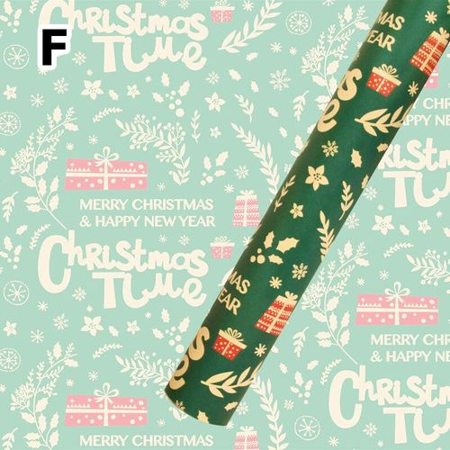 Christmas Wrapping Paper Red White Snowflakes and Reindeer Design for Holiday Party Celebration