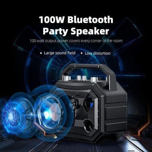 Party Bluetooth Speaker With Wireless Microphone Remote