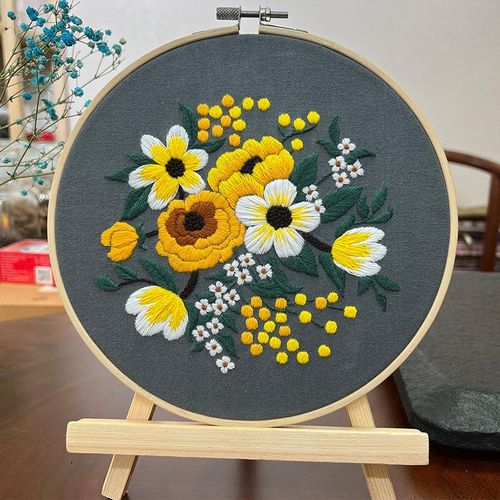 Flowers Embroidery Materials Package Diy Needlework Embroidery Cross Stitch Kit For Beginners Decor Paintings Semi-Finished