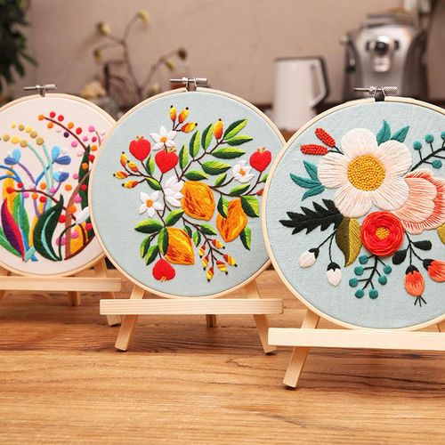 Flowers Embroidery Materials Package Diy Needlework Embroidery Cross Stitch Kit For Beginners Decor Paintings Semi-Finished