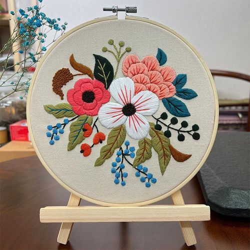 Flowers Embroidery Materials Package Diy Needlework Embroidery Cross Stitch Kit For Beginners Decor Paintings Semi-Finished