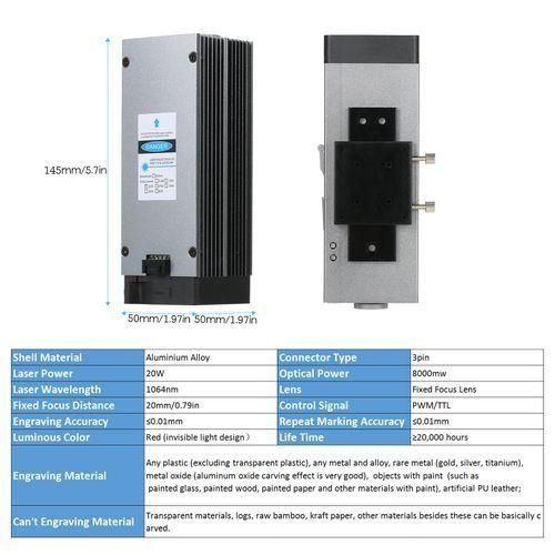 20W  1065nm Laser Engraving Machine Metal Marking Laser