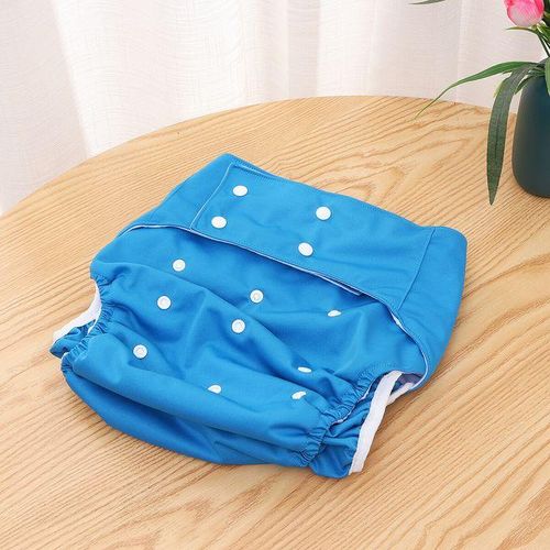 Adult Washable Cloth Diaper Adjustable Reusable Ultra Absorbent Incontinence Pan Blue