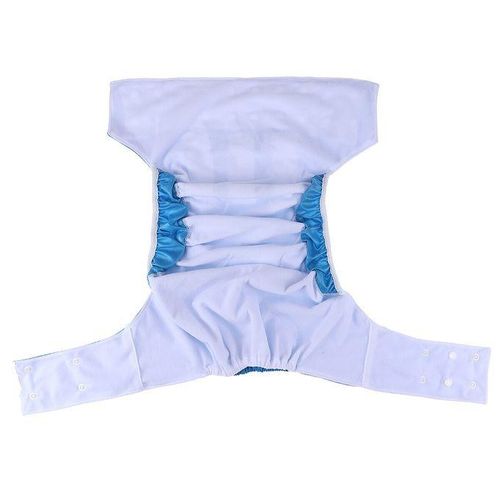 Adult Washable Cloth Diaper Adjustable Reusable Ultra Absorbent Incontinence Pan Blue