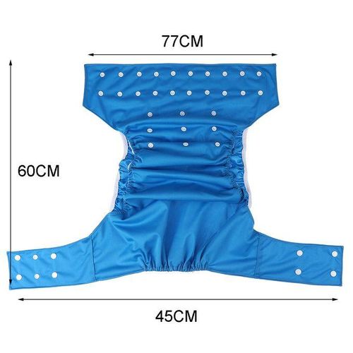 Adult Washable Cloth Diaper Adjustable Reusable Ultra Absorbent Incontinence Pan Blue