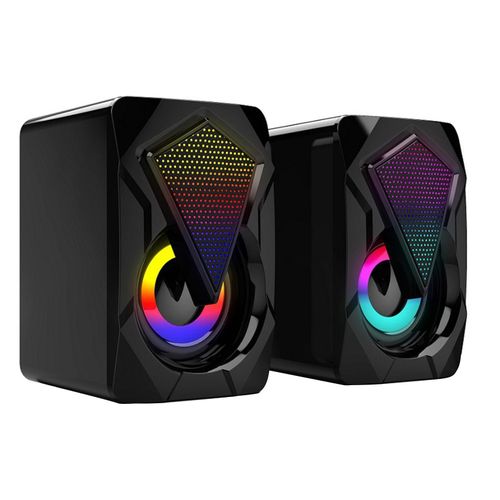 2Pcs Portable Speaker High-Volume Subwoofer USB-Black