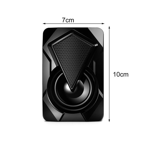 2Pcs Portable Speaker High-Volume Subwoofer USB-Black