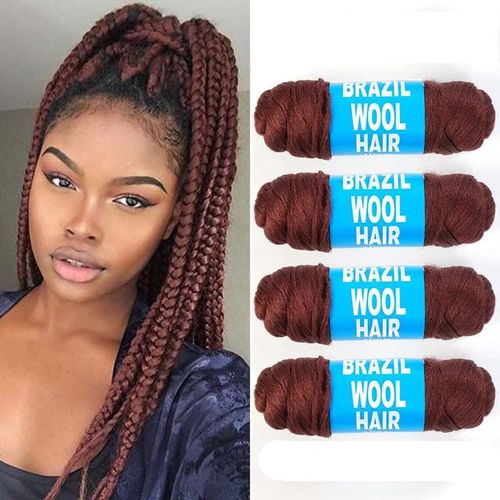 Sanbest Brazilian Wool Hair Yarn 100% Hand Knitting Wool Braiding Hair For African Crochet Hair Jumbo Braid