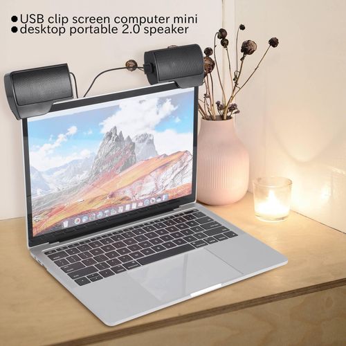 Clip Mini Portable USB Stereo Speaker Soundbar for Notebook