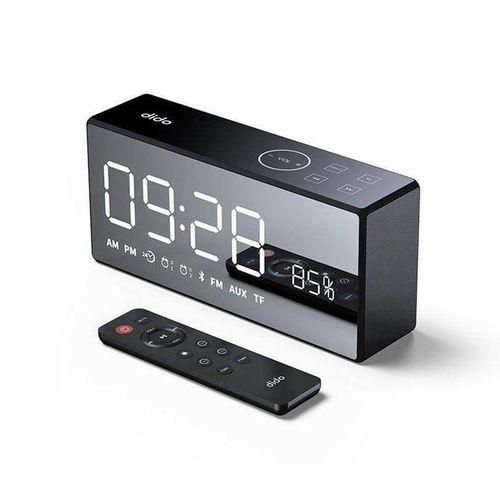 DiDo X9 Rechargeable Mirror LED Display Volume And Bass HiFi Wireless Bluetooth Speaker FM AUX Alarm Clock Black Black black