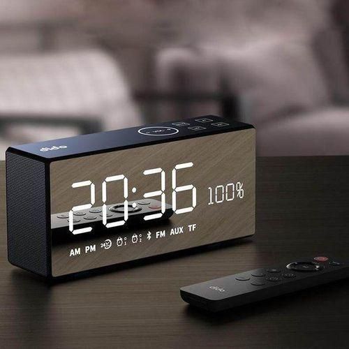 DiDo X9 Rechargeable Mirror LED Display Volume And Bass HiFi Wireless Bluetooth Speaker FM AUX Alarm Clock Black Black black