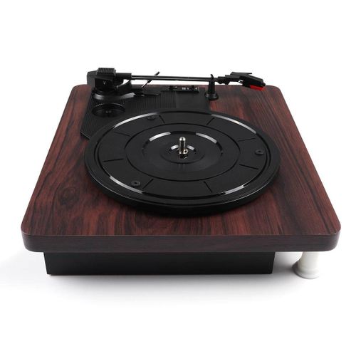 3 Speed Turntable Retro Vinyl Belt Music Wooden Record Player Stereo Speaker