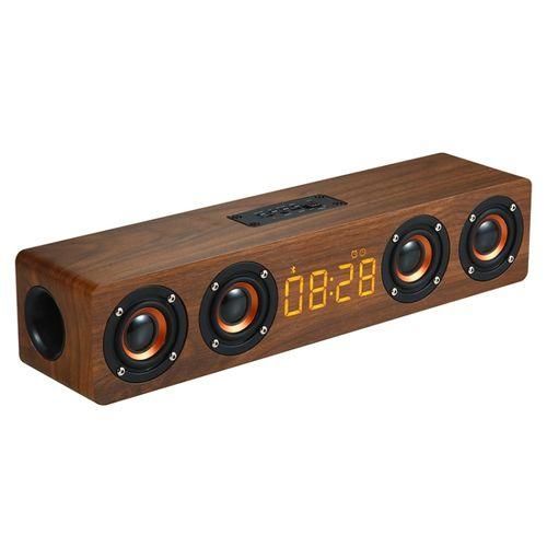 W8C Wooden Clock Subwoofer Bluetooth Speaker
