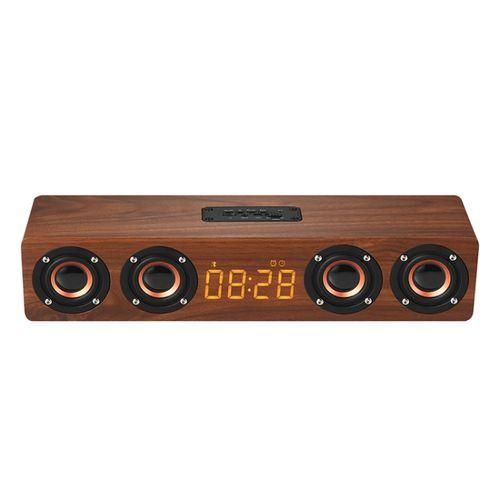 W8C Wooden Clock Subwoofer Bluetooth Speaker