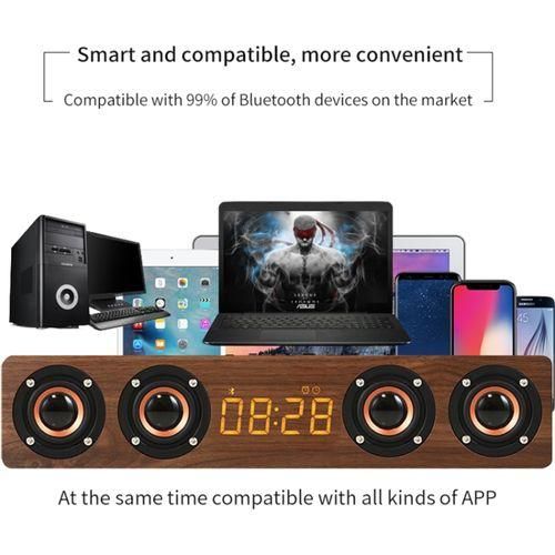 W8C Wooden Clock Subwoofer Bluetooth Speaker