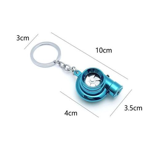 LED Mini Turbo Sound Turbocharger Keychain Spinning Turbine Key Chain Ring Keyring Keyfob Car Keyring Car Interior Accessories-colorful_WHITE