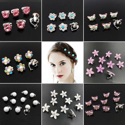 10pcs/lot Wedding Bridal Hair Claws Girls Small Cute Crystal Flowers Metal Hair Clips Women Mini Headwear Hair Accessories