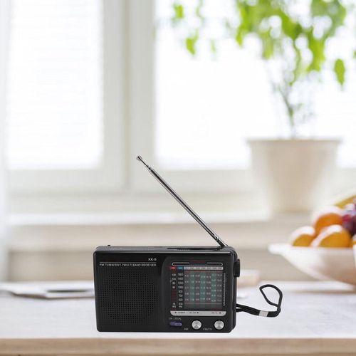 Portable Full Band Mini Emergency Radio FM MW SW Weather Alert Radio, Compact Elderly Radio with Antenna Built in Bluetooth Chip