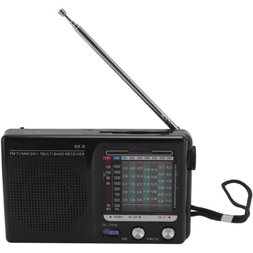 Portable Full Band Mini Emergency Radio FM MW SW Weather Alert Radio, Compact Elderly Radio with Antenna Built in Bluetooth Chip