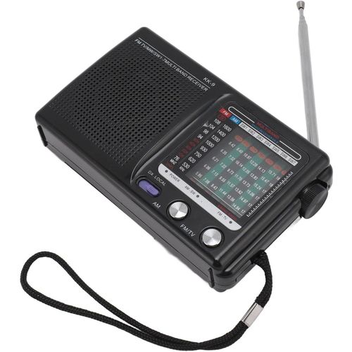 Portable Full Band Mini Emergency Radio FM MW SW Weather Alert Radio, Compact Elderly Radio with Antenna Built in Bluetooth Chip