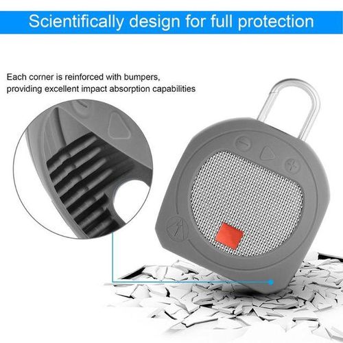 Soft Silicone Protective Cover Shell Skin With Hook For J-b-l Clip 3 Bluetooth Speaker Accessories