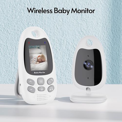 Wireless Baby Monitor Digital Camera Video Monitor for Kids with 2.0 Inch LCD Screen Room Temperature Detection Two-Way Talk Auto Night Vision Built-in Music Multi-Language Alarm Clock Setting