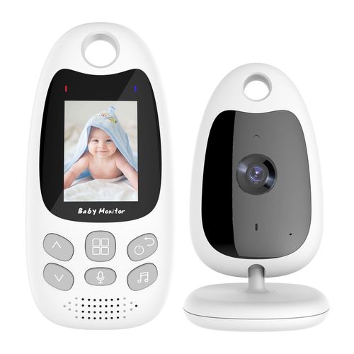 Wireless Baby Monitor Digital Camera Video Monitor for Kids with 2.0 Inch LCD Screen Room Temperature Detection Two-Way Talk Auto Night Vision Built-in Music Multi-Language Alarm Clock Setting