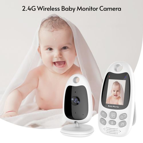 Wireless Baby Monitor Digital Camera Video Monitor for Kids with 2.0 Inch LCD Screen Room Temperature Detection Two-Way Talk Auto Night Vision Built-in Music Multi-Language Alarm Clock Setting