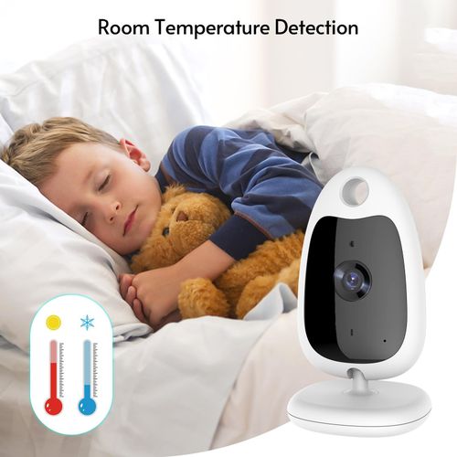 Wireless Baby Monitor Digital Camera Video Monitor for Kids with 2.0 Inch LCD Screen Room Temperature Detection Two-Way Talk Auto Night Vision Built-in Music Multi-Language Alarm Clock Setting