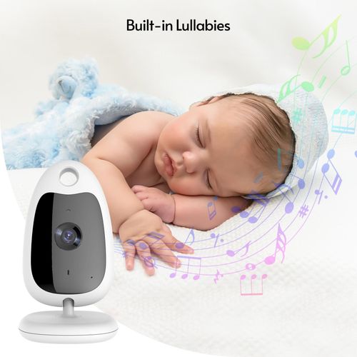 Wireless Baby Monitor Digital Camera Video Monitor for Kids with 2.0 Inch LCD Screen Room Temperature Detection Two-Way Talk Auto Night Vision Built-in Music Multi-Language Alarm Clock Setting