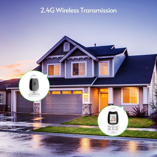Wireless Baby Monitor Digital Camera Video Monitor for Kids with 2.0 Inch LCD Screen Room Temperature Detection Two-Way Talk Auto Night Vision Built-in Music Multi-Language Alarm Clock Setting