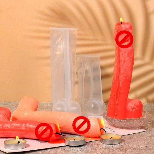 12-18cm Silicone Men Genital Candle Mold Reusable Mold For Crafting Scented Candle Soap Wax Resin Items Making Accessorpcsies