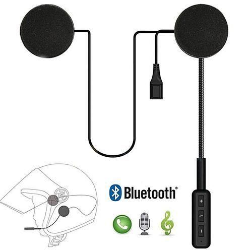 Motorcycle Helmet Headset Bluetooth 4.0 Dual Stereo Speakers Handsfree Music Call Control Mic Earphone Black