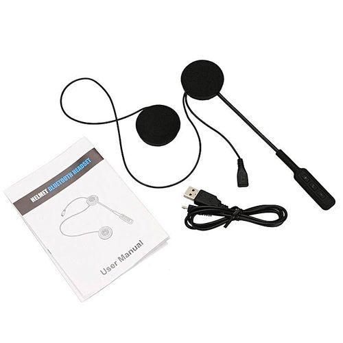 Motorcycle Helmet Headset Bluetooth 4.0 Dual Stereo Speakers Handsfree Music Call Control Mic Earphone Black