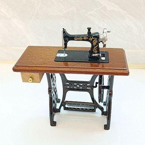 2pcs 16 Miniature Sewing Machine BJD Doll Decor Props Tailor Toy For