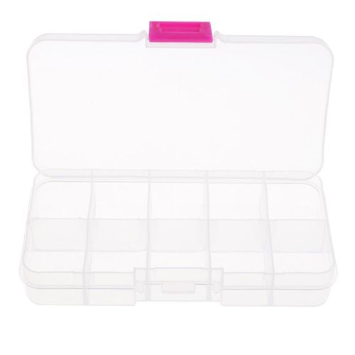 Clear Plastic Storage Organiser Craft Beads Jewellery Tool Box Case 10