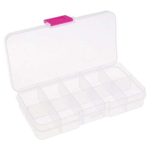 Clear Plastic Storage Organiser Craft Beads Jewellery Tool Box Case 10